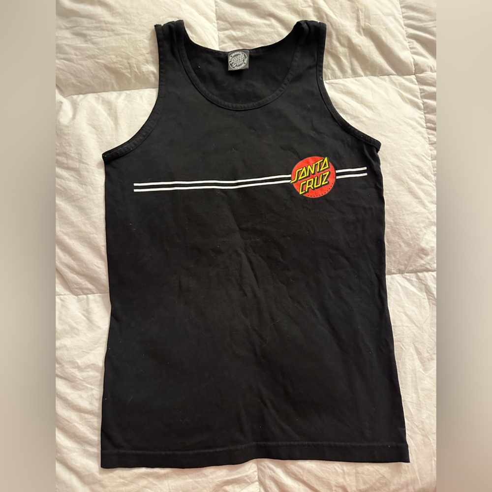 Santa Cruz Skateboards Black Muscle Tee with Logo